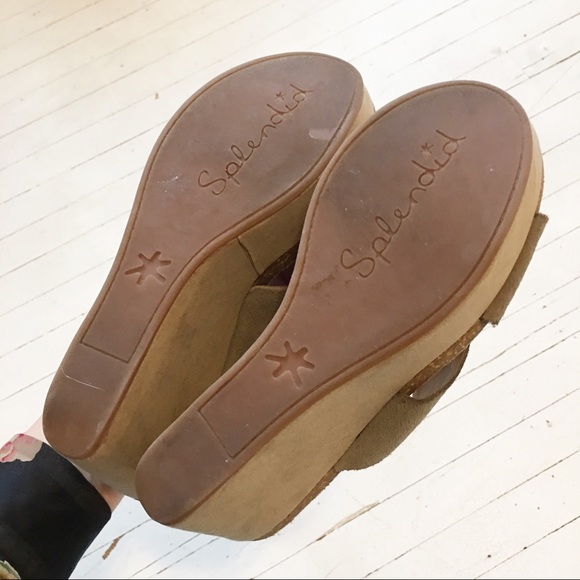 SPLENDID suede neutral platform slides. - Picture 7 of 7